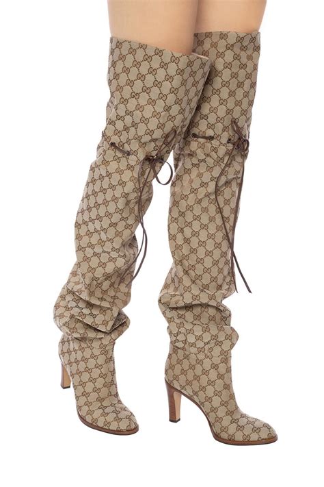 women gucci boot|Gucci print thigh high boots.